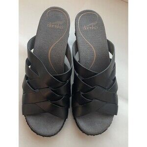 Dansko Tory Clog Sandal Women’s US 8.5-9 EU39 Black Slip On Heel Shoes Leather